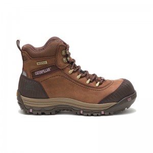 CatFootweat Ally Waterproof Composite Toe Women's Boots Brown | 48OCWDMTL