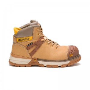 CatFootweat Comfortable Men's Work Boots Orange | 80JGIUQFY