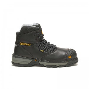 CatFootweat Excavator Superlite Cool Carbon Composite Toe Men's Work Boots Black | 07SZQJMIY