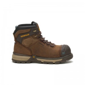 CatFootweat Excavator Superlite Toe Women's Boots Dark Brown | 68VBESOWZ