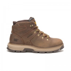 CatFootweat Exposition Hiker Waterproof Men's Work Boots Brown | 04SAKTJMI