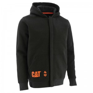 CatFootweat Flame Resistant Midweight Full Zip Hoodie Men's Clothing Black | 93WJRULTG