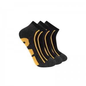 CatFootweat Half Cushion Quarter Sock 3-Pack Men's Clothing Black | 85CMINXEA