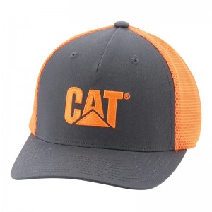 CatFootweat Hi-Vis Mesh Cap Men's Clothing Orange | 82MTAZVQB