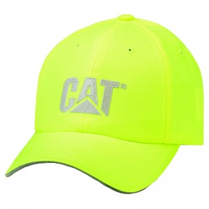 CatFootweat Hi-Vis Trademark Cap Men's Clothing Light Yellow | 31FOTRQPS