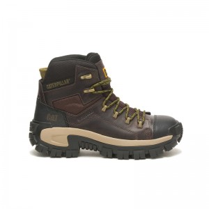 CatFootweat Hiking Style Men's Work Boots Coffee | 50XPWAJZD