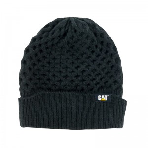 CatFootweat Honeycomb Knit Beanie Men's Clothing Black | 07ZKNMDYP