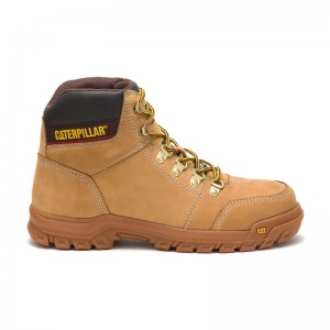 CatFootweat Outline Steel Toe Men's Work Boots Orange | 91LPWMSXG