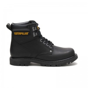 CatFootweat Second Shift Men's Work Boots Black | 51XVDGAHQ