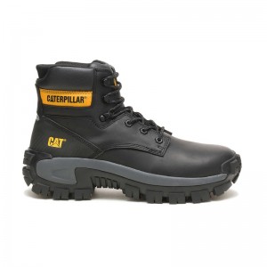 CatFootweat Steel Toe Men's Work Boots Black | 54ESTJNIA