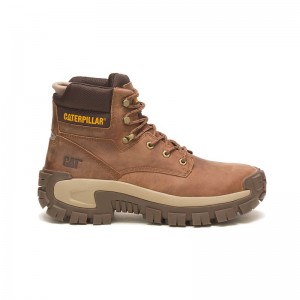 CatFootweat Steel Toe Men's Work Boots Light Brown | 56AELXCBY