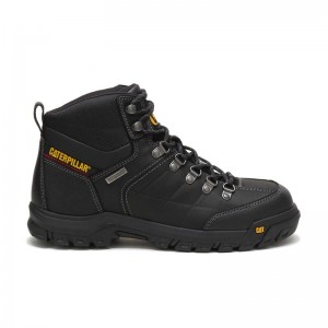 CatFootweat Threshold Waterproof Steel Toe Men's Work Boots Black | 26XUDWTJI