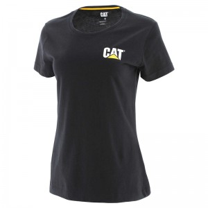 CatFootweat Trademark Tee Women's Workwear Black | 40UMYCWLK