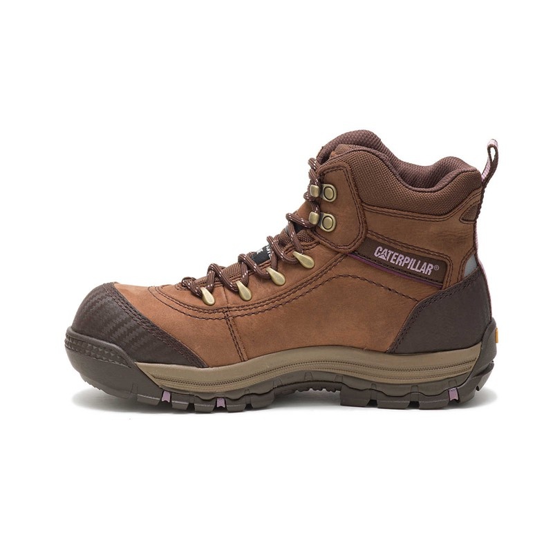 CatFootweat Ally Waterproof Composite Toe Women's Boots Brown | 48OCWDMTL