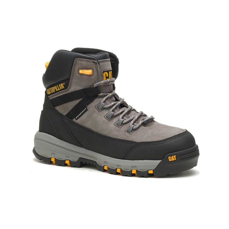 CatFootweat Breakwater Waterproof Thinsulate Carbon Composite Toe Men's Work Boots Grey | 40OFVKXUD