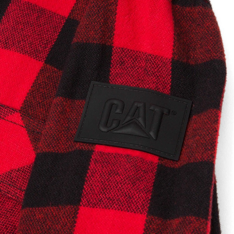 CatFootweat Buffalo Check Heavyweight Shirt Women's Workwear Red | 46BTYXSUK