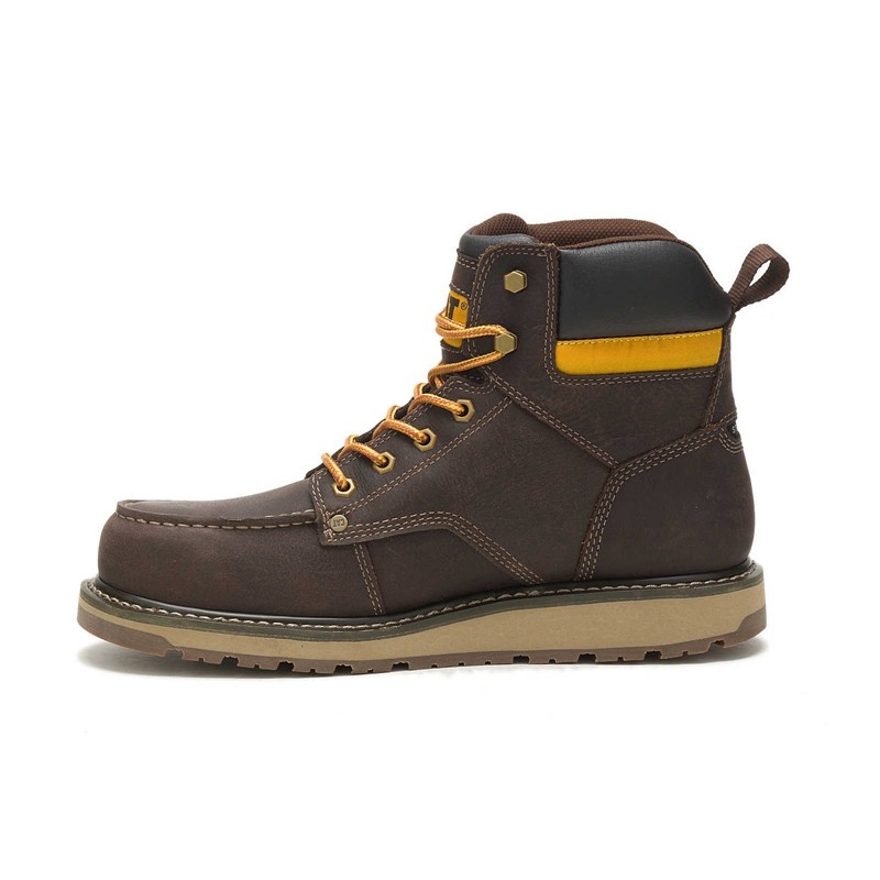 CatFootweat Calibrate Steel Toe Men's Work Boots Brown | 86GISERJN