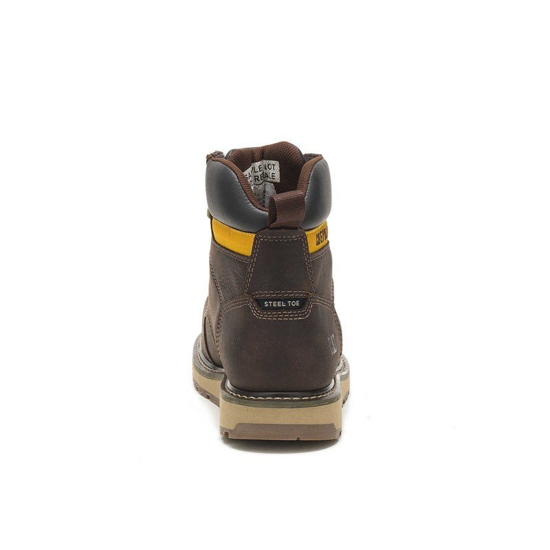 CatFootweat Calibrate Steel Toe Men's Work Boots Brown | 86GISERJN