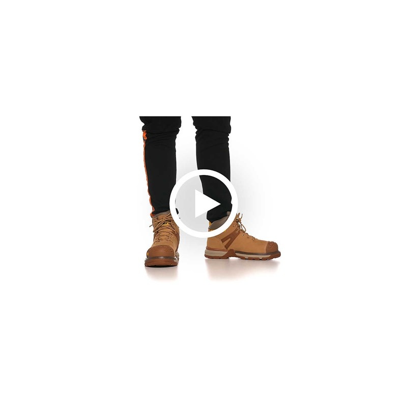 CatFootweat Comfortable Men's Work Boots Orange | 80JGIUQFY