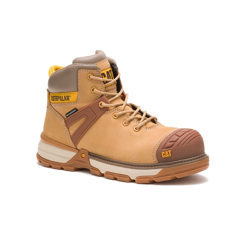 CatFootweat Comfortable Men's Work Boots Orange | 80JGIUQFY