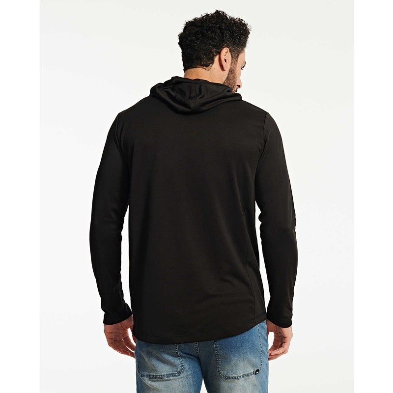 CatFootweat Coolmax Lightweight Pullover Hoodie Men's Clothing Black | 67PODNIVG