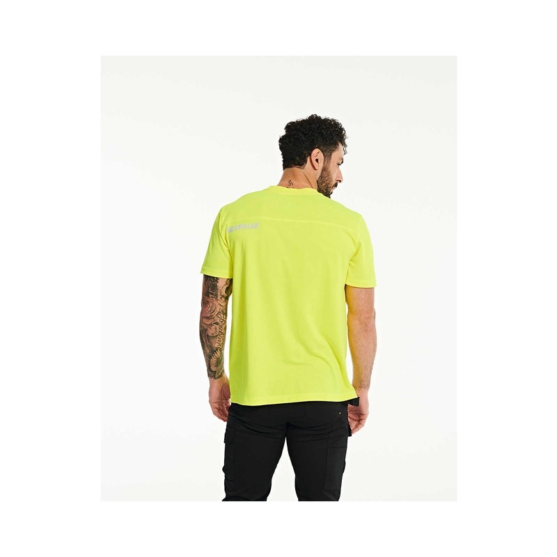 CatFootweat Coolmax Short Sleeve Tee Men's Clothing Yellow | 46BLXDEWZ