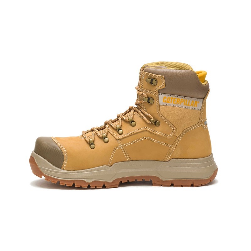 CatFootweat Diagnostic 2.0 Waterproof Steel Toe Men's Work Boots Orange | 95CLBAXFW