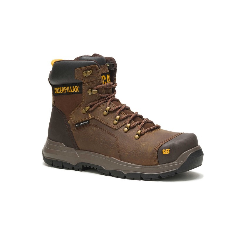 CatFootweat Diagnostic 2.0 Waterproof Steel Toe Men's Work Boots Brown | 20LEBMJNG