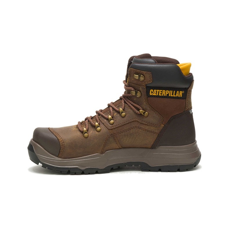 CatFootweat Diagnostic 2.0 Waterproof Steel Toe Men's Work Boots Brown | 20LEBMJNG