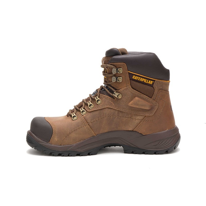 CatFootweat Diagnostic Hi Waterproof Thinsulate&Trade Men's Work Boots Dark Beige | 64MRXHJPE