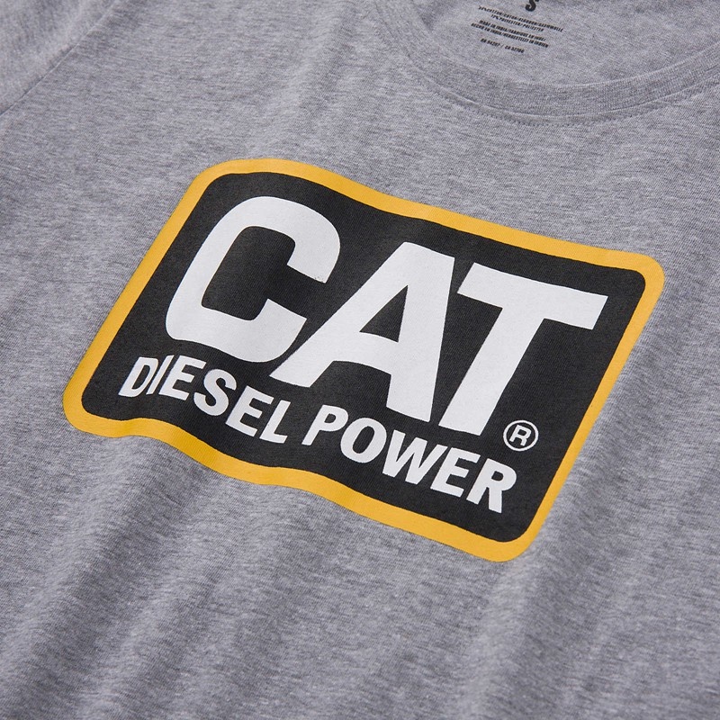 CatFootweat Diesel Power Tee Women's Workwear Grey | 69RCKHMSB