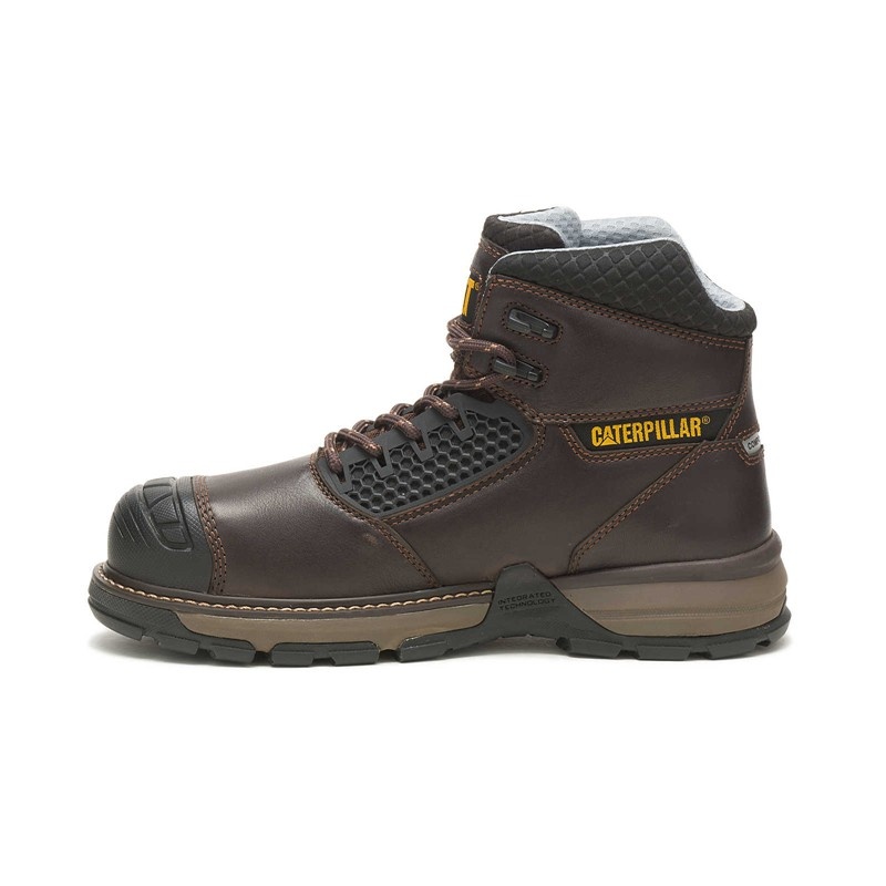 CatFootweat Excavator Superlite Cool Carbon Composite Toe Men's Work Boots Dark Brown | 74GATRYDM