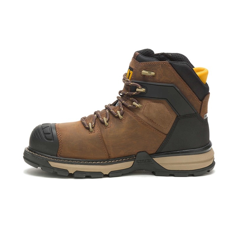 CatFootweat Excavator Superlite Waterproof Thinsulate Carbon Composite Toe Men's Work Boots Dark Brown | 04ZBGEDUM