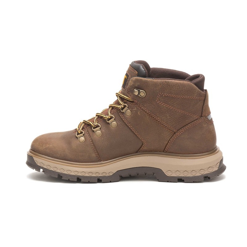 CatFootweat Exposition Hiker Waterproof Men's Work Boots Brown | 04SAKTJMI