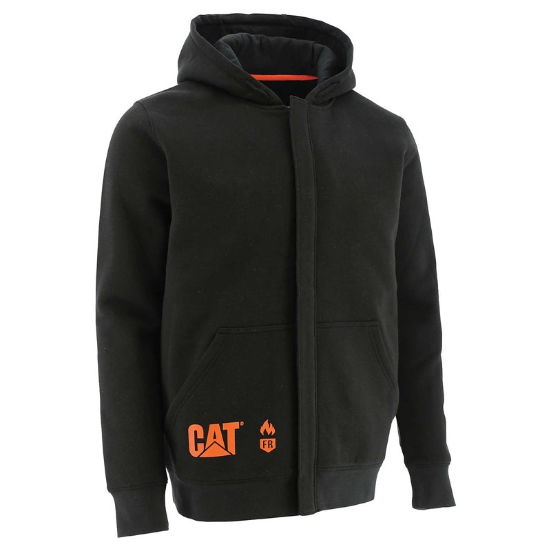 CatFootweat Flame Resistant Midweight Full Zip Hoodie Men\'s Clothing Black | 93WJRULTG