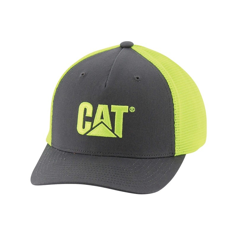 CatFootweat Hi-Vis Mesh Cap Men\'s Clothing Yellow | 87THEPFJS