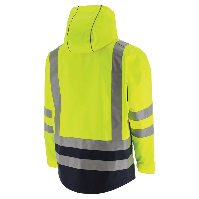 CatFootweat Hi-Vis Rain Jacket Men's Clothing Yellow | 28NMUZHTR