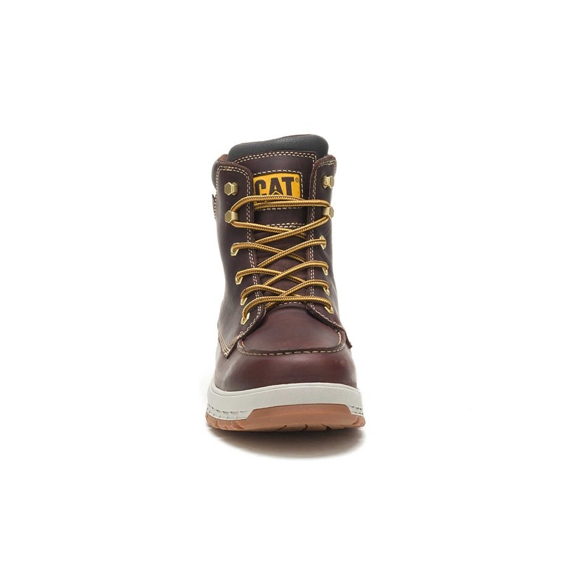 CatFootweat Impact Waterproof Men's Work Boots Brown | 25GXEQPNU