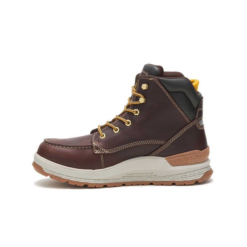 CatFootweat Impact Waterproof Men's Work Boots Brown | 25GXEQPNU