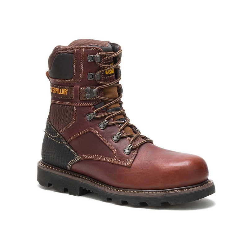 CatFootweat Indiana 2.0 Steel Toe Men's Work Boots Brown | 38MTKHQXB