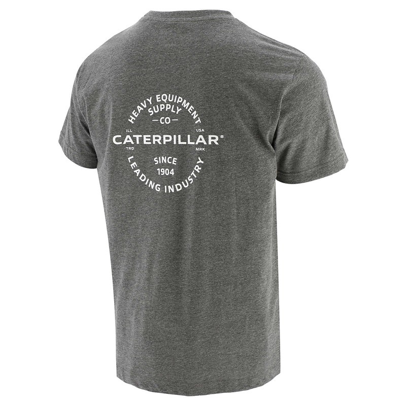 CatFootweat Industry Leader Short Sleeve Pocket Tee Men's Clothing Dark Grey | 71HBPNJCE