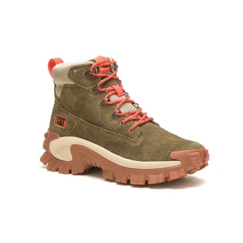 CatFootweat Intruder Ply - Women's Boots Dark Olive | 20XVOBIDT