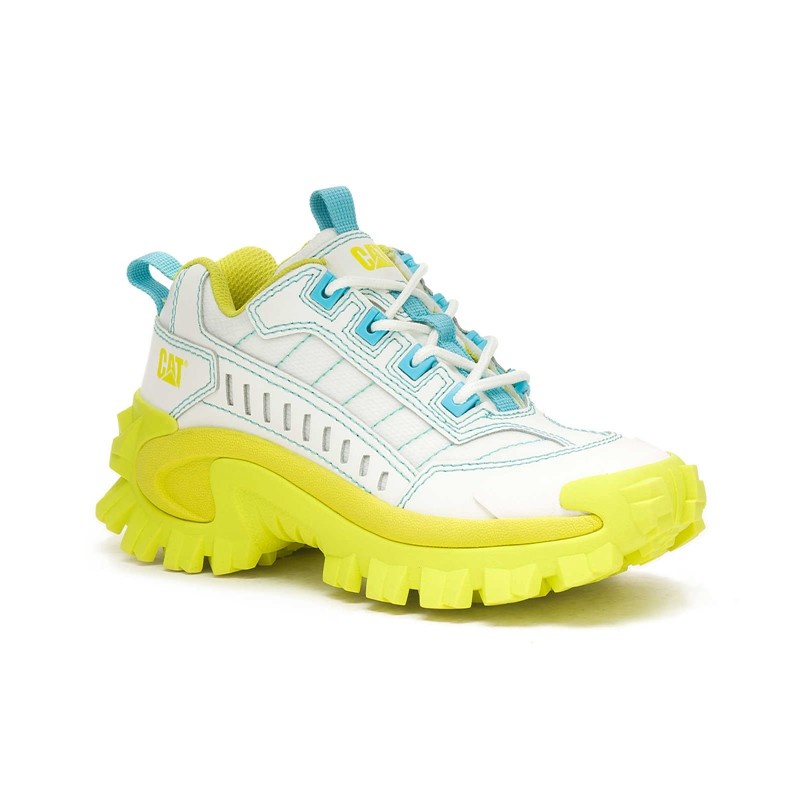 CatFootweat Intruder Supercharged Women's Shoes White / Light Green Yellow | 38NTGHBSR