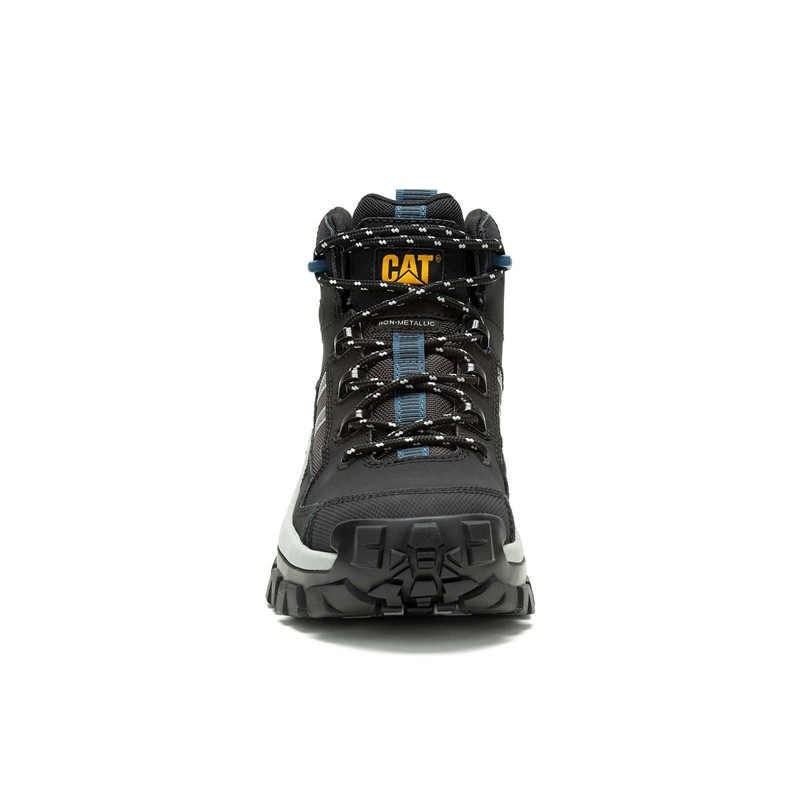 CatFootweat Invader Mid Vent Composite Toe Men's Work Boots Black | 17MGEBCVY