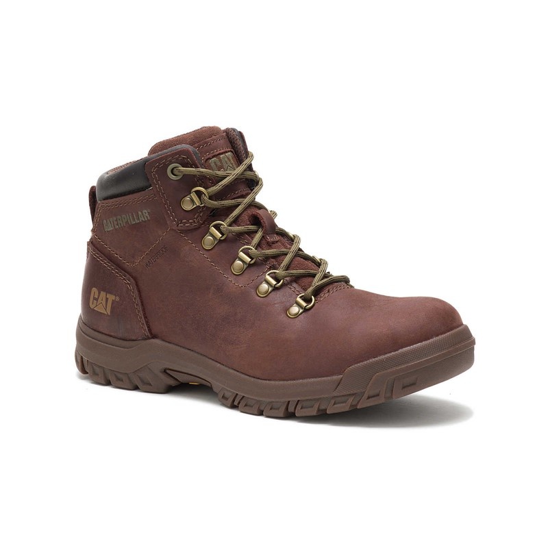 CatFootweat Mae Steel Toe Waterproof Women's Boots Dark Brown | 63WCHRFXV