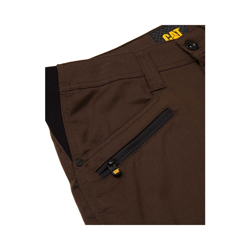 CatFootweat Operator Flex Short Men's Clothing Brown | 01POSGTBC