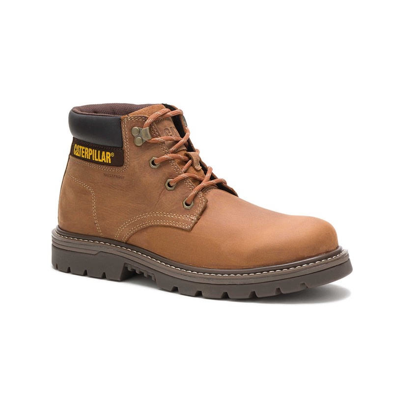 CatFootweat Outbase Waterproof Men's Work Boots Brown | 27MGNQVJW