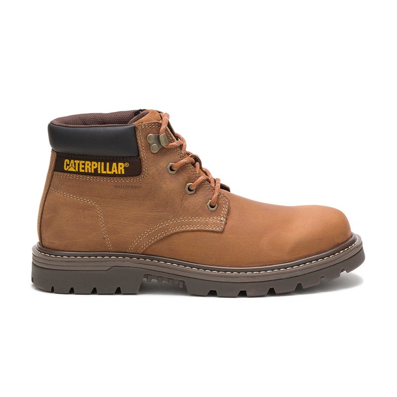 CatFootweat Outbase Waterproof Men\'s Work Boots Brown | 27MGNQVJW