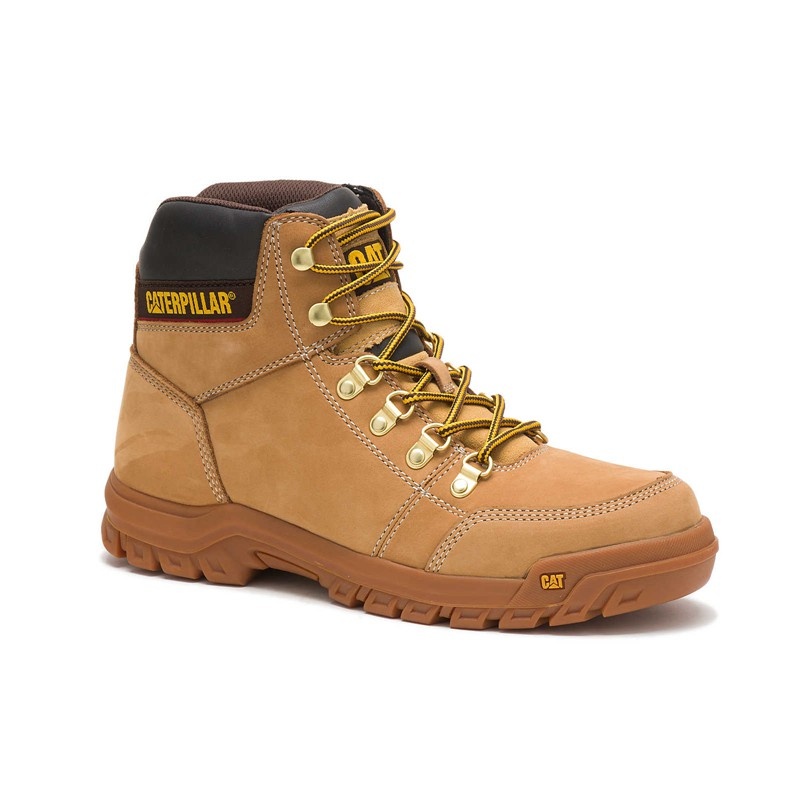 CatFootweat Outline Men's Work Boots Orange | 24GXOQKYW