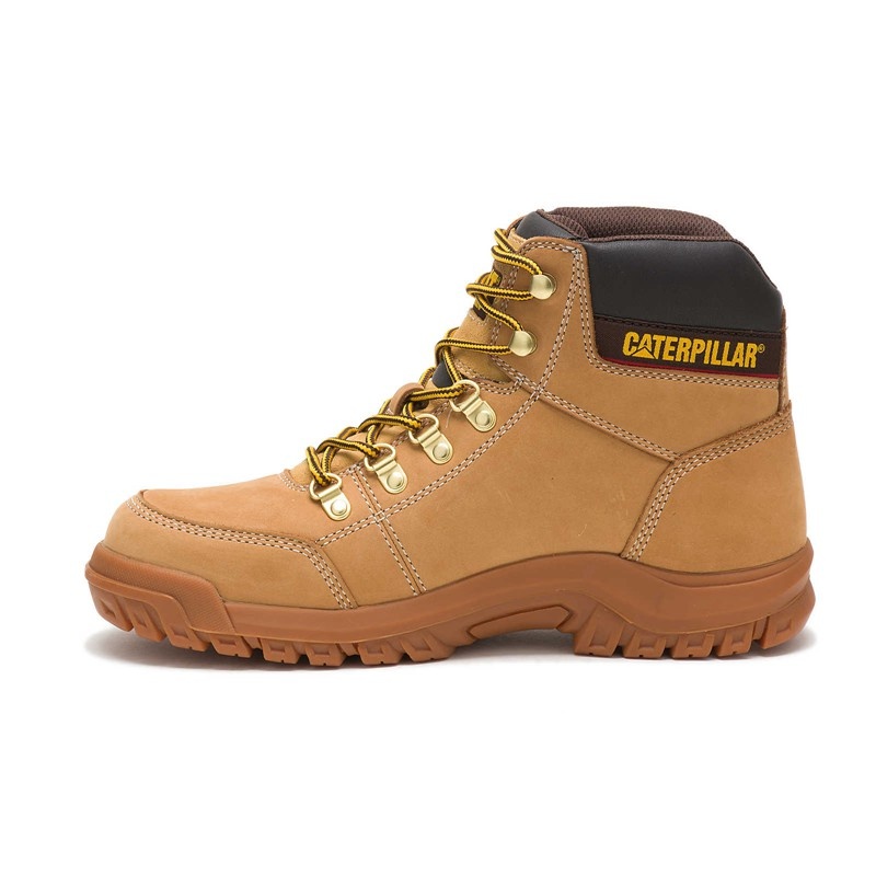 CatFootweat Outline Men's Work Boots Orange | 24GXOQKYW